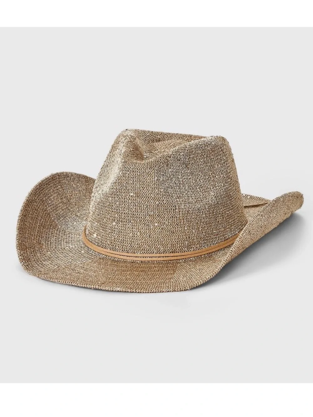 Knit Sequined Cowboy Western Hat - Wild Fable™ Tan